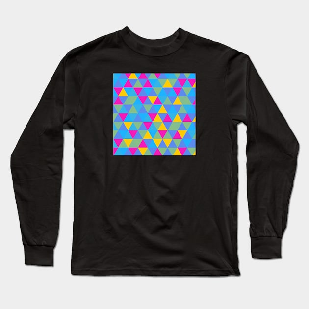 Pan Pride Varied Alternating Triangles Pattern Long Sleeve T-Shirt by VernenInk